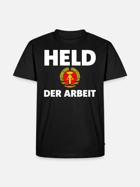 Held der Arbeit DDR - Männer Premium Bio T-Shirt - Schwarz