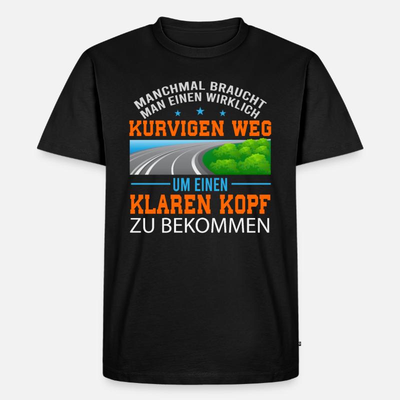 Motorrad Spruch - Männer Premium Bio T-Shirt - Schwarz