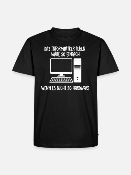 Informatiker Spruch - Männer Premium Bio T-Shirt - Schwarz