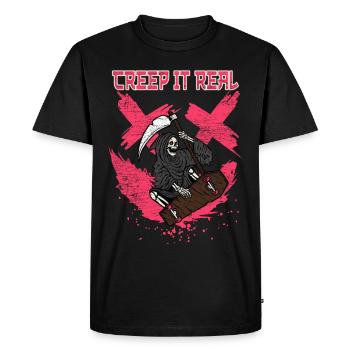 Creap It Real - Men's Premium Organic T-Shirt - black - Front - Nico (187cm)