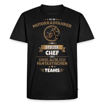 Motorradfahrer Mitarbeiter Team Geschenk Chef - Männer Premium Bio T-Shirt - Schwarz - Vorne - Nico (187cm)