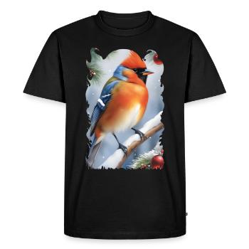 Christmas bird 5 - T-shirt Premium bio Homme - noir - Devant - Nico (187cm)
