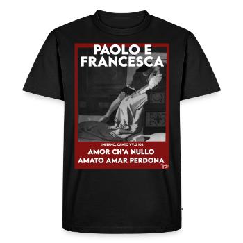 Paolo and Francesca - Men's Premium Organic T-Shirt - black - Front - Nico (187cm)