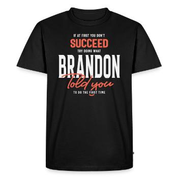 Nom de Brandon Personnalisé Brandon - T-shirt Premium bio Homme - noir - Devant - Nico (187cm)