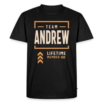 Team Andrew Lifetime Member Funny Name Andrew - Men's Premium Organic T-Shirt - black - Front - Nico (187cm)