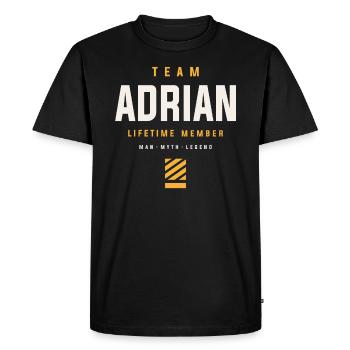 Team Adrian Lifetime Member Funny Name Adrian - Men's Premium Organic T-Shirt - black - Front - Nico (187cm)