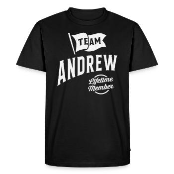 Membre à vie de l’équipe Andrew Nom personnalisé Andr - T-shirt Premium bio Homme - noir - Devant - Nico (187cm)