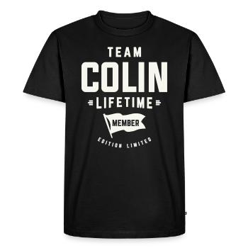 Team Colin Lifetime Member Funny Name Colin - Men's Premium Organic T-Shirt - black - Front - Nico (187cm)