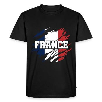 France - T-shirt Premium bio Homme - noir - Devant - Nico (187cm)