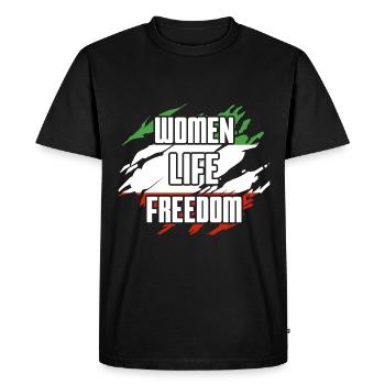 Support Woman Iran Freedom - Men's Premium Organic T-Shirt - black - Front - Nico (187cm)