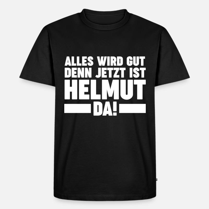 Helmut - Männer Premium Bio T-Shirt - Schwarz