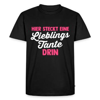 Marraine Tante préférée - T-shirt Premium bio Homme - noir - Devant - Nico (187cm)