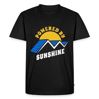 Alimenté par le soleil, le photovoltaïque - l’énergie solaire - - T-shirt Premium bio Homme - noir - Devant - Nico (187cm)
