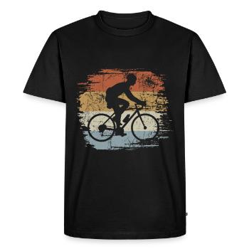 Bicycle Retro - Vintage - Silhouette - Men's Premium Organic T-Shirt - black - Front - Nico (187cm)