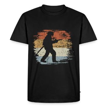Firefighter Retro - Vintage - Silhouette - Men's Premium Organic T-Shirt - black - Front - Nico (187cm)