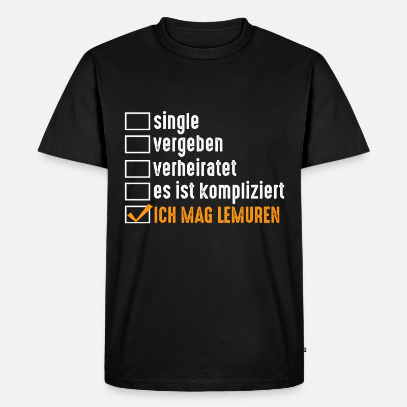 Lemur - Männer Premium Bio T-Shirt - Schwarz