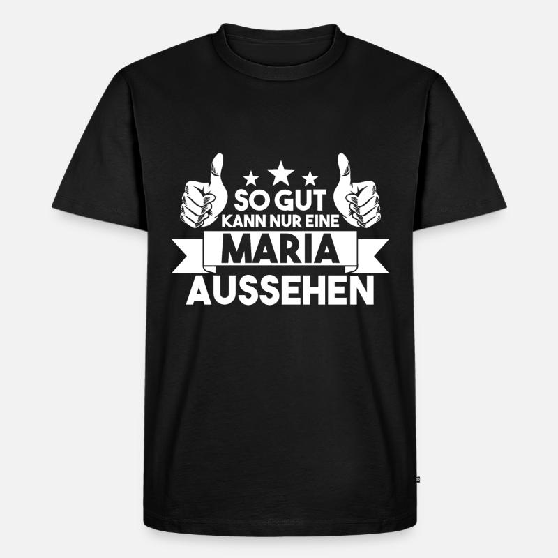 Maria - Männer Premium Bio T-Shirt - Schwarz