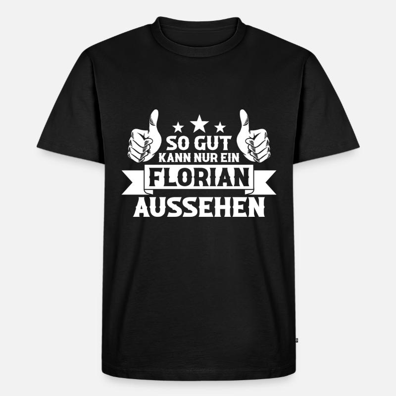 Florian - Männer Premium Bio T-Shirt - Schwarz