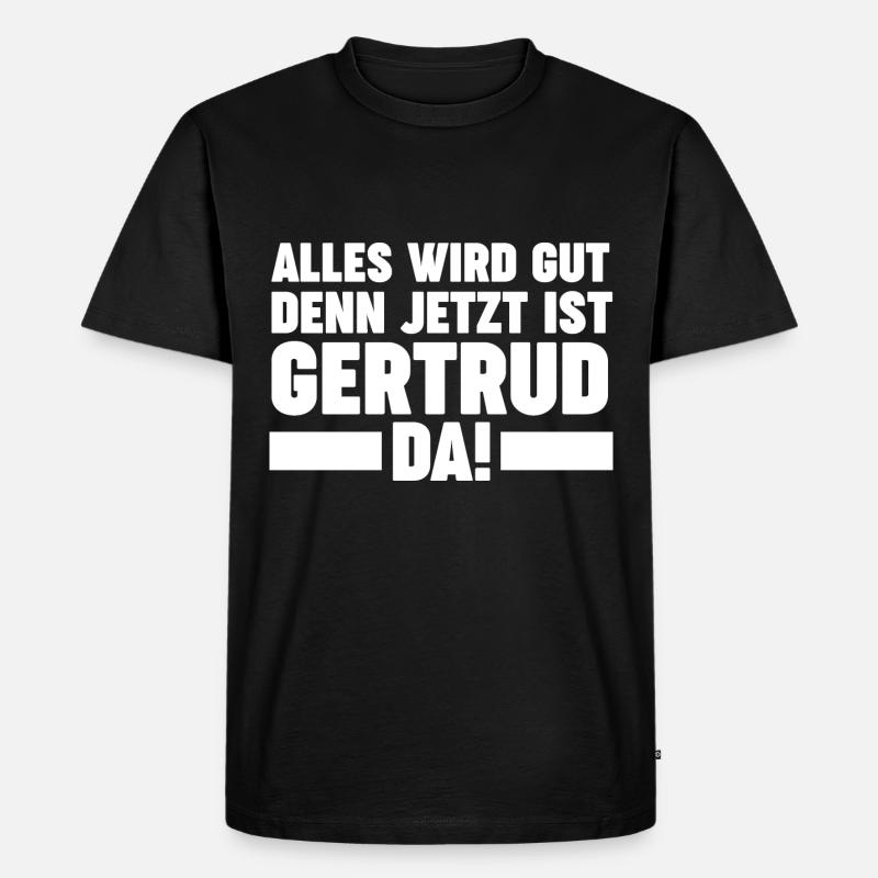 Gertrud - Männer Premium Bio T-Shirt - Schwarz