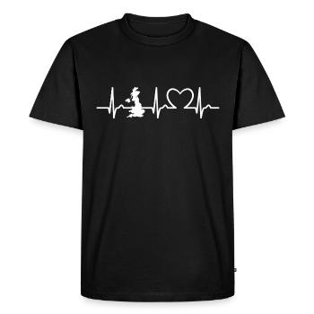 Heart Curve - Pulse England - Voyage - Nation - T-shirt Premium bio Homme - noir - Devant - Nico (187cm)