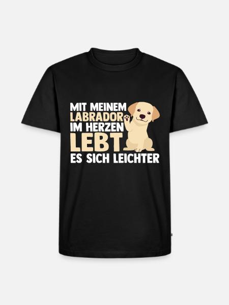 Hund Labrador - Männer Premium Bio T-Shirt - Schwarz
