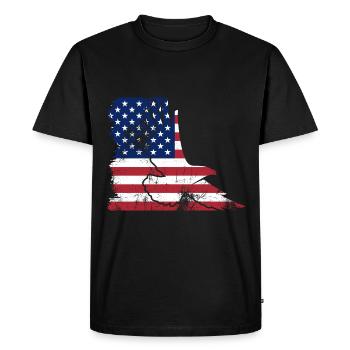 Flag USA Eagle - T-shirt Premium bio Homme - noir - Devant - Nico (187cm)