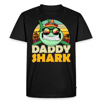 Daddy Shark T-shirt for Father's Day / Birthday - Men's Premium Organic T-Shirt - black - Front - Nico (187cm)