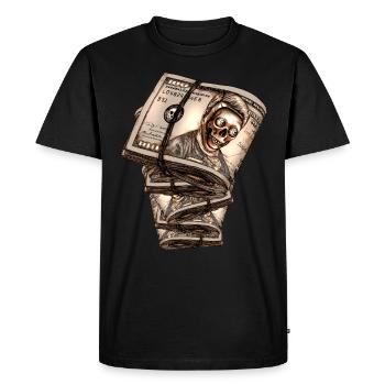 Dollars - Men's Premium Organic T-Shirt - black - Front - Nico (187cm)