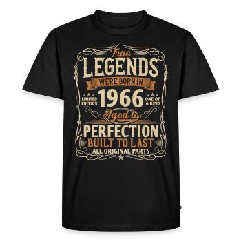 Millésime 1966 nés légendes anniversaire cadeau - T-shirt Premium bio Homme - noir - Devant - Nico (187cm)