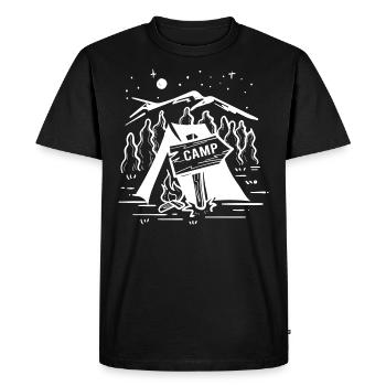 Camping Fire Adventure Camper Hiking - Men's Premium Organic T-Shirt - black - Front - Nico (187cm)