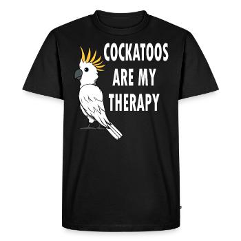 Cacatoès comme thérapie mignon perruche animal - T-shirt Premium bio Homme - noir - Devant - Nico (187cm)