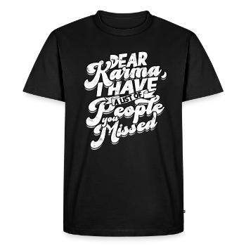 Karma Meditation Fate Gift Idea Gift S - Men's Premium Organic T-Shirt - black - Front - Nico (187cm)