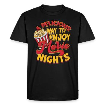 Popcorn Cinema Gift Gift Idea Film Mais Filma - Men's Premium Organic T-Shirt - black - Front - Nico (187cm)