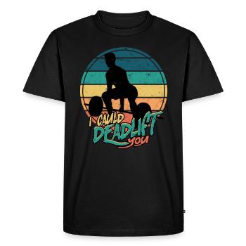 Deadlift Fitlochness Deadlift Gym - T-shirt Premium bio Homme - noir - Devant - Nico (187cm)