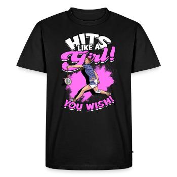 Badminton Girl Spiking Sport Player Spike - Men's Premium Organic T-Shirt - black - Front - Nico (187cm)