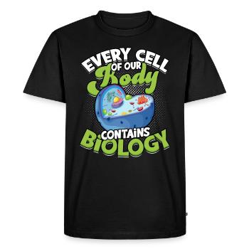 The body contains - Men's Premium Organic T-Shirt - black - Front - Nico (187cm)