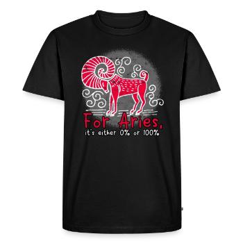 Bélier Reine Mars Avril Zodiaque Astrologie Bélier - T-shirt Premium bio Homme - noir - Devant - Nico (187cm)