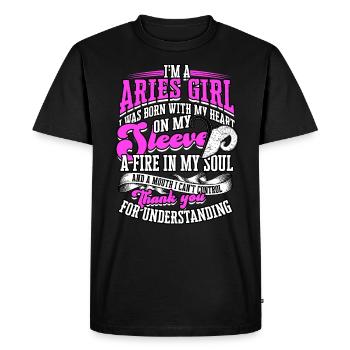 Bélier Reine Mars Avril Zodiaque Astrologie Bélier - T-shirt Premium bio Homme - noir - Devant - Nico (187cm)