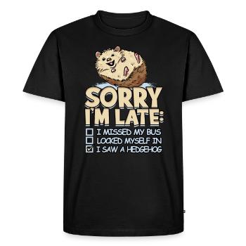 Hedgehog owner hedgehog lover cute animal Hedgie - Men's Premium Organic T-Shirt - black - Front - Nico (187cm)