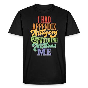 Annexe Opération Appendicectomie Retrait - T-shirt Premium bio Homme - noir - Devant - Nico (187cm)