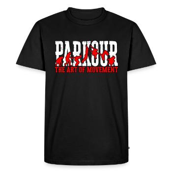 Parkour Freerunning Runner Back Flip Jumping - Men's Premium Organic T-Shirt - black - Front - Nico (187cm)