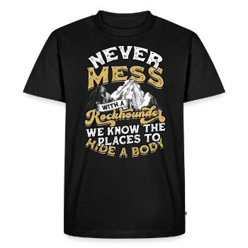 Rockhounder Rockhounding Géologue Rockhound Rockhound - T-shirt Premium bio Homme - noir - Devant - Nico (187cm)
