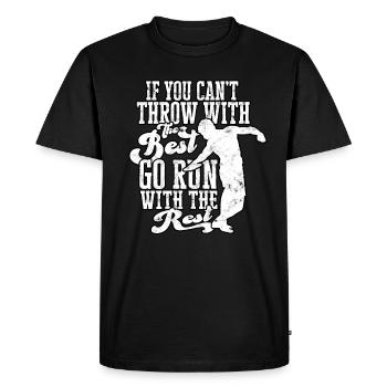 Vintage discuss throwing distance - Men's Premium Organic T-Shirt - black - Front - Nico (187cm)