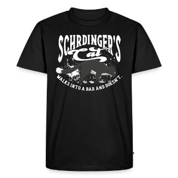 Schrodinger's cat walks in Bar - Men's Premium Organic T-Shirt - black - Front - Nico (187cm)