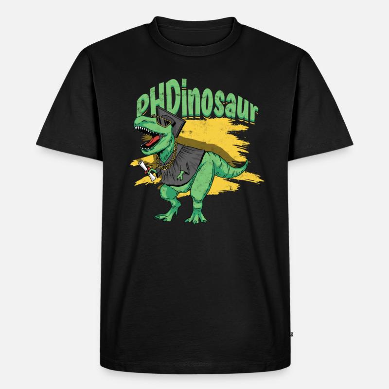 Dottorando PhD - Filosofia dei dinosauri PhD - Maglietta ecologica premium da uomo - nero