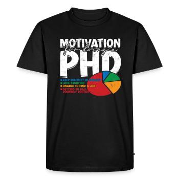 Motivation pour la thèse de doctorat sur le titre de doctorat - T-shirt Premium bio Homme - noir - Devant - Nico (187cm)