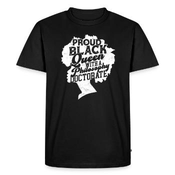 Reine noire avec doctorant en philosophie - T-shirt Premium bio Homme - noir - Devant - Nico (187cm)
