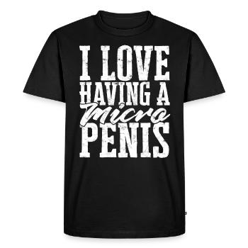 Micropénis Petit Pénis Sexe Cock Club Micro - T-shirt Premium bio Homme - noir - Devant - Nico (187cm)