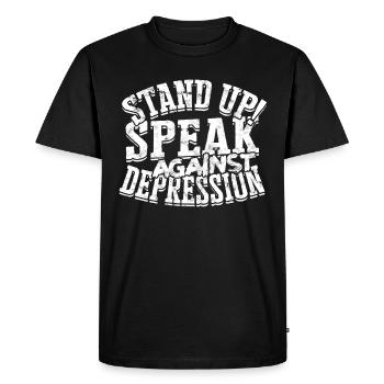 depression depressive sad idea unglückl - Men's Premium Organic T-Shirt - black - Front - Nico (187cm)