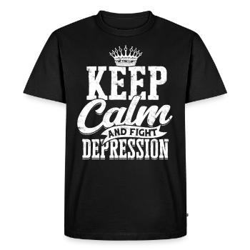 depression depressive sad idea unglückl - Men's Premium Organic T-Shirt - black - Front - Nico (187cm)